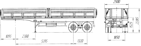 чертеж самосвального полуприцепа